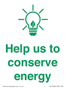 Help us to conserve energy 